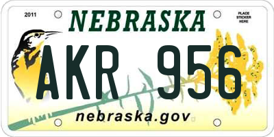 NE license plate AKR956