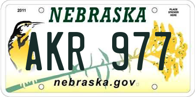 NE license plate AKR977