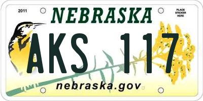 NE license plate AKS117