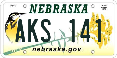 NE license plate AKS141