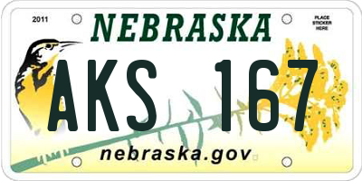 NE license plate AKS167