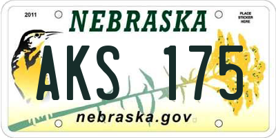 NE license plate AKS175
