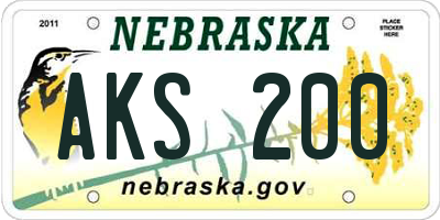 NE license plate AKS200