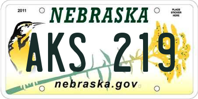 NE license plate AKS219