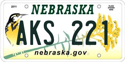 NE license plate AKS221
