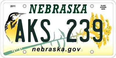 NE license plate AKS239