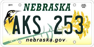 NE license plate AKS253