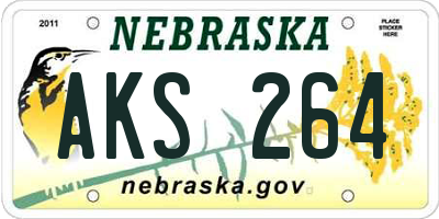 NE license plate AKS264
