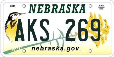 NE license plate AKS269