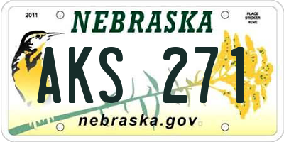 NE license plate AKS271
