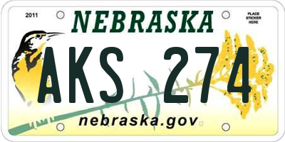 NE license plate AKS274