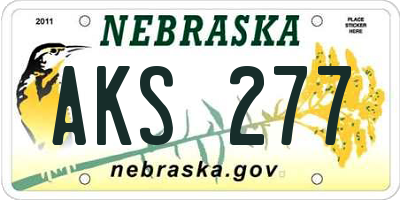 NE license plate AKS277