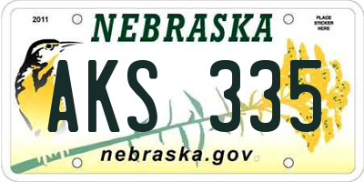 NE license plate AKS335