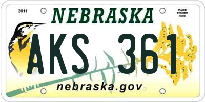 NE license plate AKS361