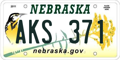 NE license plate AKS371