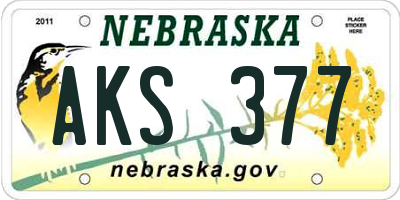 NE license plate AKS377