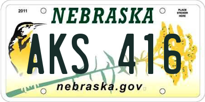 NE license plate AKS416