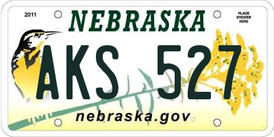 NE license plate AKS527