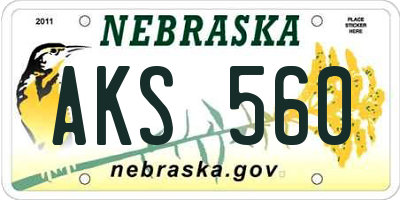 NE license plate AKS560