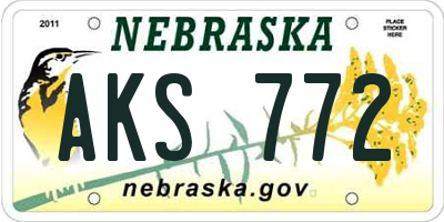 NE license plate AKS772