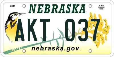 NE license plate AKT037