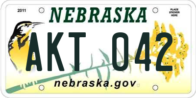 NE license plate AKT042