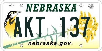 NE license plate AKT137