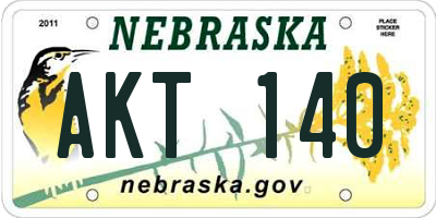 NE license plate AKT140