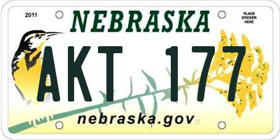 NE license plate AKT177