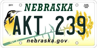 NE license plate AKT239
