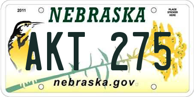 NE license plate AKT275