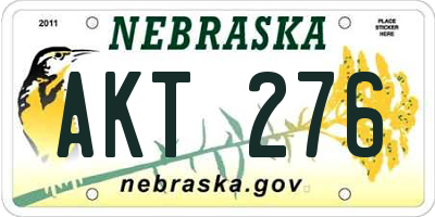 NE license plate AKT276