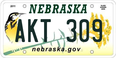 NE license plate AKT309