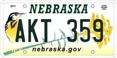 NE license plate AKT359