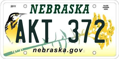 NE license plate AKT372