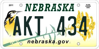 NE license plate AKT434