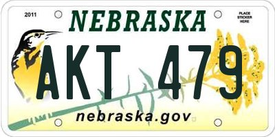 NE license plate AKT479