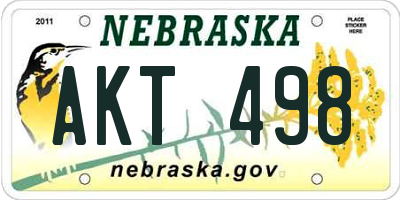 NE license plate AKT498