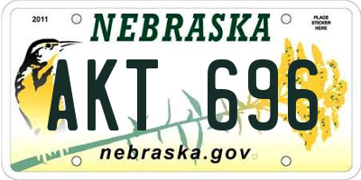 NE license plate AKT696