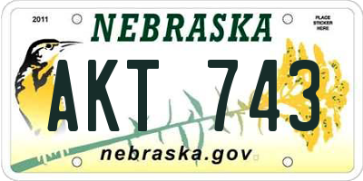 NE license plate AKT743