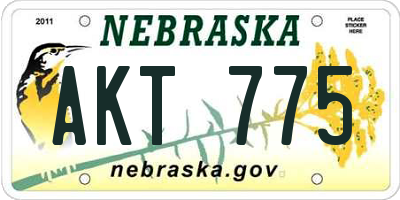 NE license plate AKT775