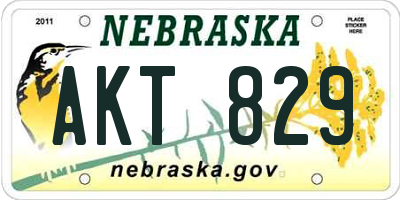 NE license plate AKT829