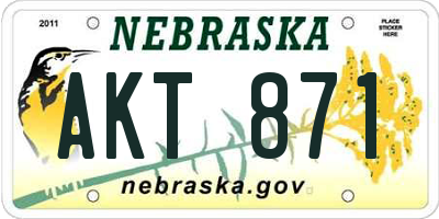NE license plate AKT871