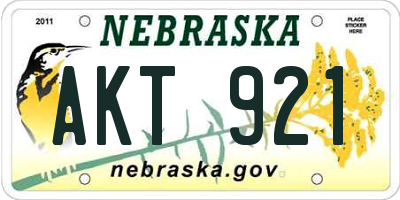 NE license plate AKT921