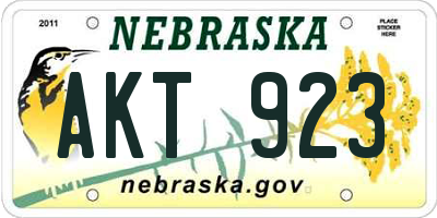 NE license plate AKT923