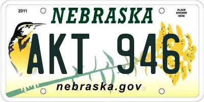 NE license plate AKT946