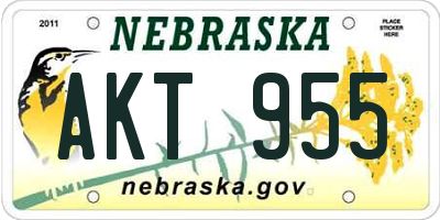 NE license plate AKT955