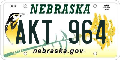 NE license plate AKT964