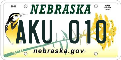 NE license plate AKU010