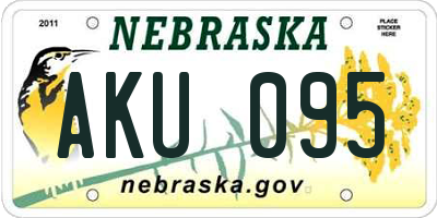 NE license plate AKU095